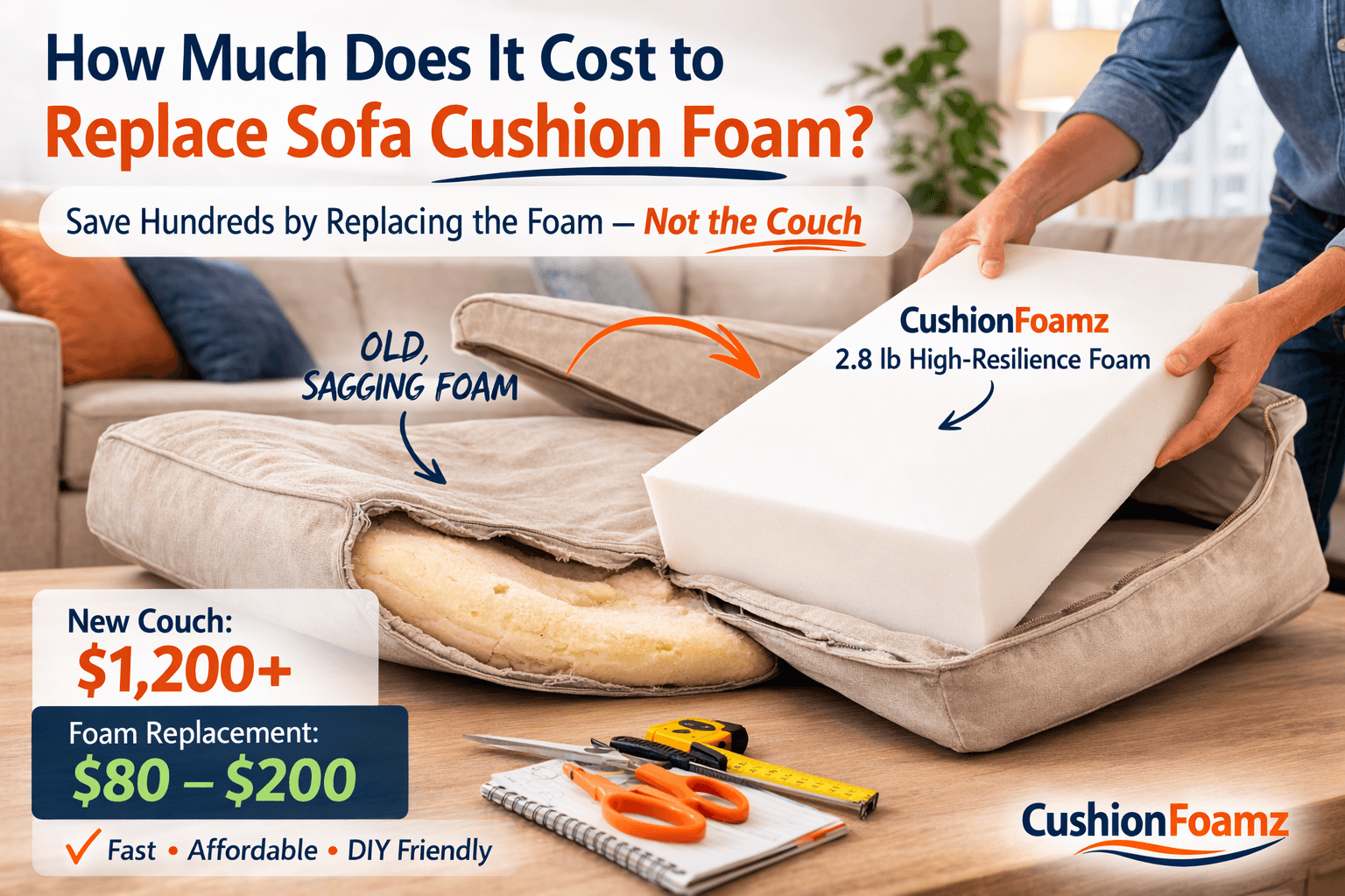 How Much Does It Cost to Replace Sofa Cushion Foam? (2026 Price Guide)