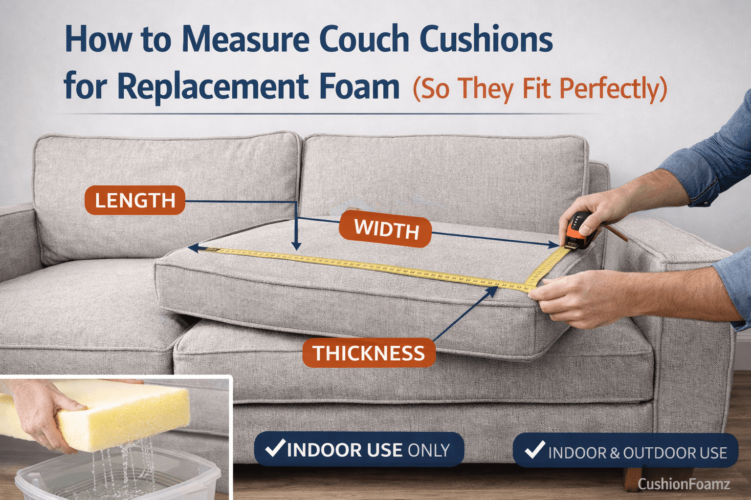 How to Measure Couch Cushions for Replacement Foam (So They Fit Perfectly)