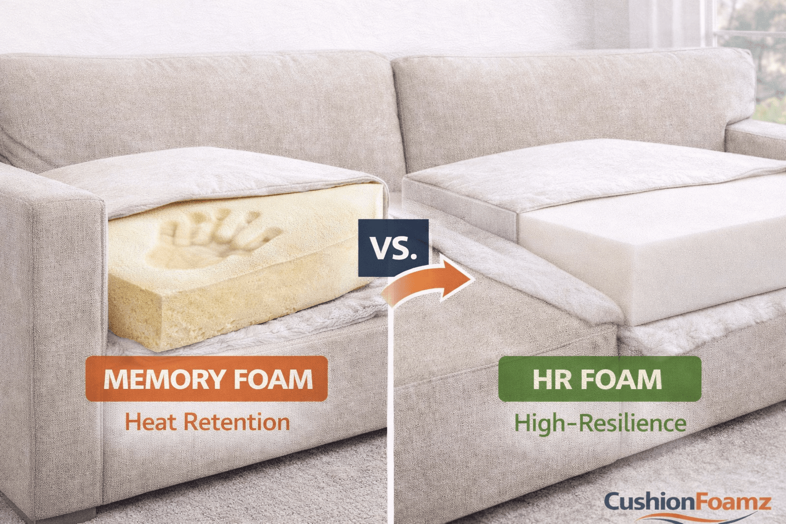 Memory Foam vs. HR Foam for Cushions: Why We Don't Recommend Memory Foam